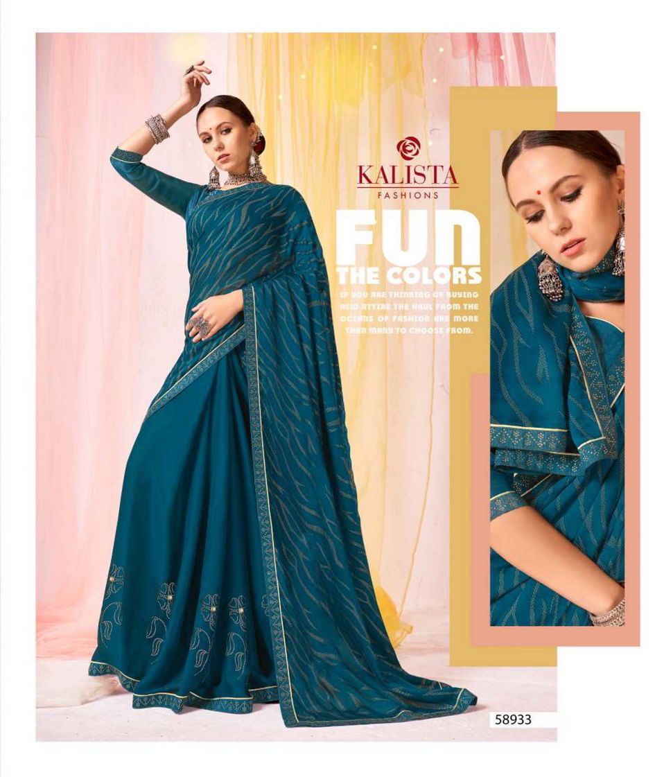 Kalista Kite Festival Wear Heavy Georgette Embroidery Work 
Latest Saree Collection
